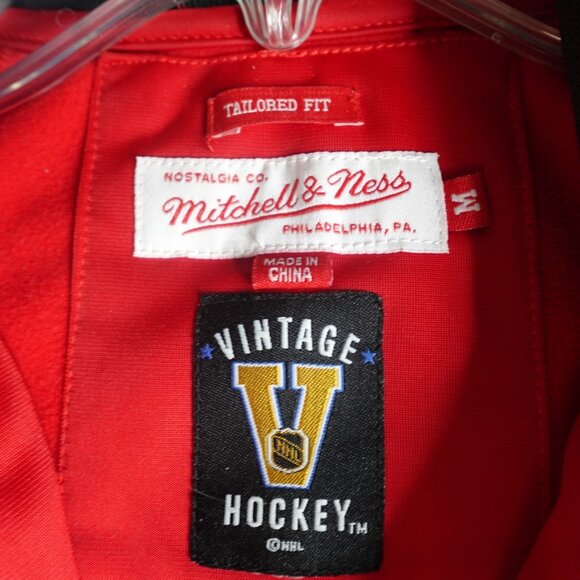 Red Wings Jacket Medium Detroit Tailored Warm Up Embroidered Mitchell & Ness - Picture 5 of 13